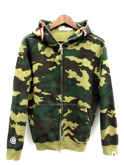 アベイシングエイプ A BATHING APE パーカー WGM 1ST CAMO SHARK FULL 