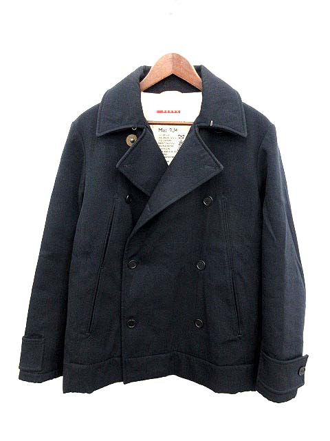 プラダスポーツ PRADA SPORT Pコート ピーコート 中綿 48 紺 /YM ○D  