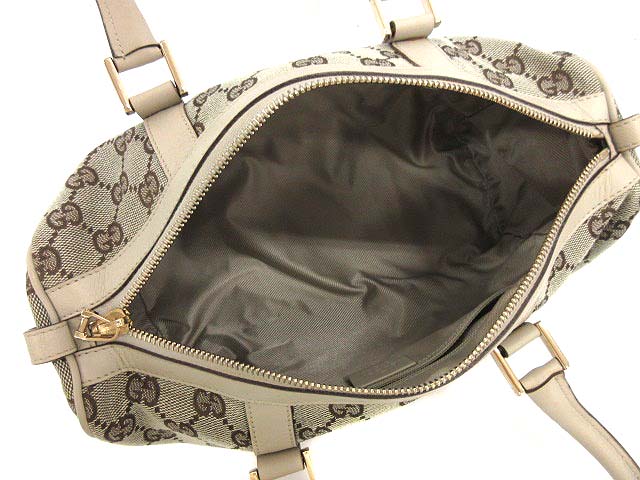 グッチ GUCCI ハンドバッグ ミニボストン GGキャンバス グレー 茶 000