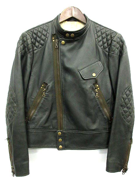 ポールスミス Paul Smith レザー ライダース ジャケット ラムレザー S 黒 G メンズ 081 ベクトルパーク