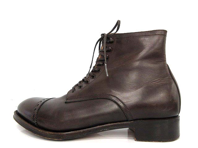 ヒロシ ツボウチ HIROSHI TSUBOUCHI レースアップ レザーブーツ 36.5  
