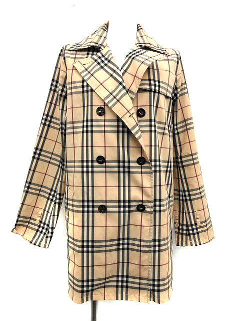 バーバリー BURBERRY トレンチコート ナイロン ノバチェック ダブル 38  