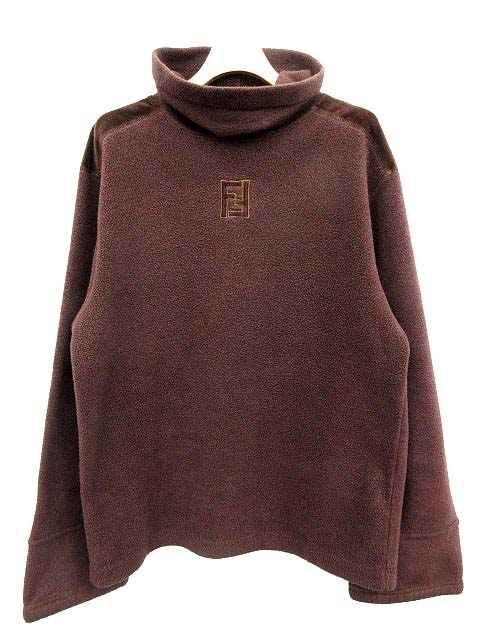 フェンディ Fendi フリース プルオーバー ハイネック シャツ 42 茶
