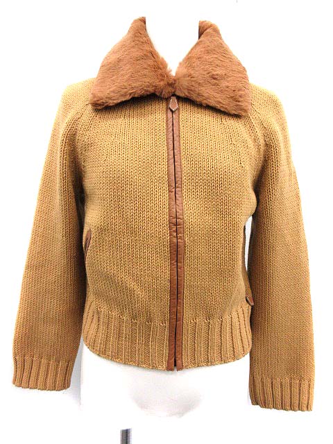 バーバリー ラビットファージップアップセーター バーバリーブルー