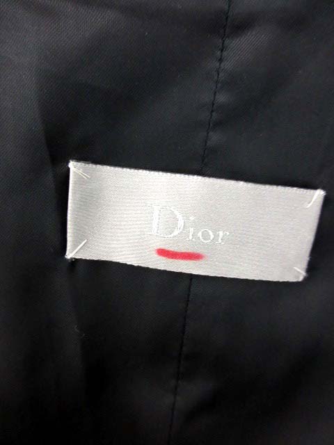 ディオールオム Dior HOMME ロングベスト ストライプ ウール 黒 /EK