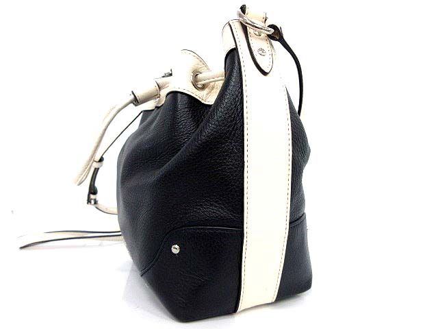 コーチ COACH ショルダーバッグ 巾着 レザー ネイビー 白 F37682 コーチ COACH ショルダーバッグ 巾着 レザー ネイビー 白 F37682