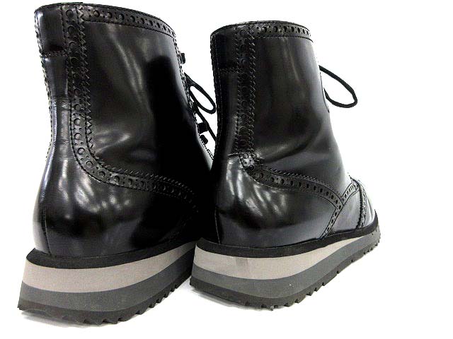 プラダスポーツ PRADA SPORT ウイングチップ ブーツ ガラス