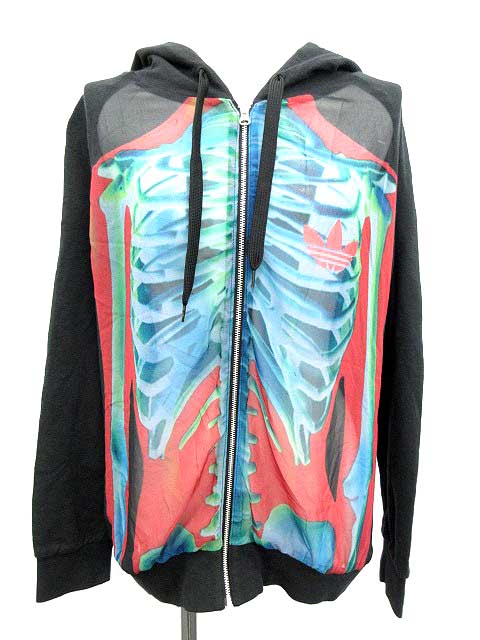 アディダスオリジナルス Adidas Originals パーカー ジップアップ Rita Ora Oray Zip Hoodie 柄 L 黒 Yh レディース 081 ベクトルパーク