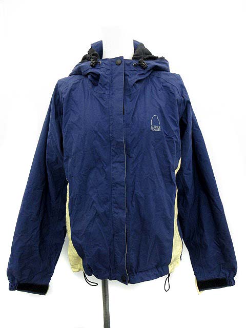 シェラデザイン Sierra Designs マウンテンパーカー ジャケット ジップアップ ナイロン 紺 ベージュ M Q12 レディース 081 ベクトルパーク