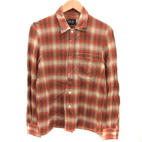 ナンバーナイン NUMBER (N)INE シャツ チェック 長袖 2 茶 08AW /EK 