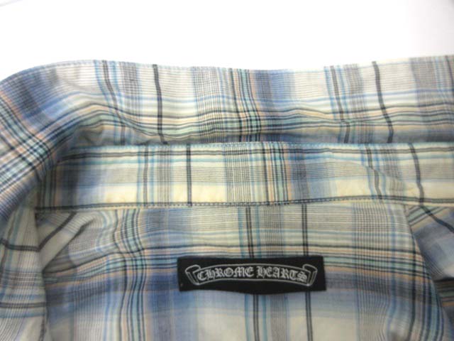 クロムハーツ CHROME HEARTS シャツ チェック ダガージップ フレア 