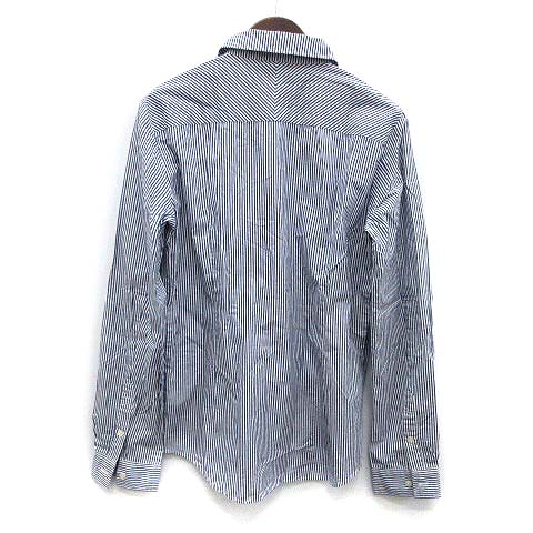 ナンバーナイン NUMBER (N)INE ALUMO シャツ 長袖 ストライプ 3 紺 白  