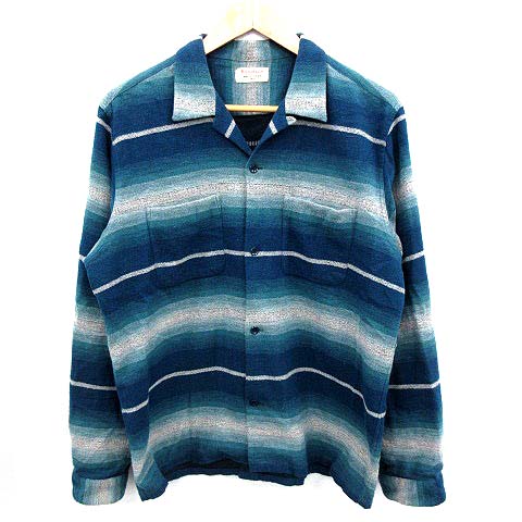 ラディアル RADIALL ネルシャツ 長袖 ボーダー 青 L 15AW /☆Q4○D 