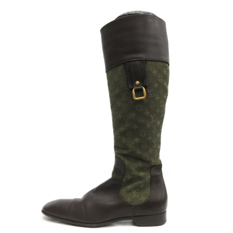 ルイヴィトン LOUIS VUITTON ロングブーツ モノグラムミニ 切替 35.5 