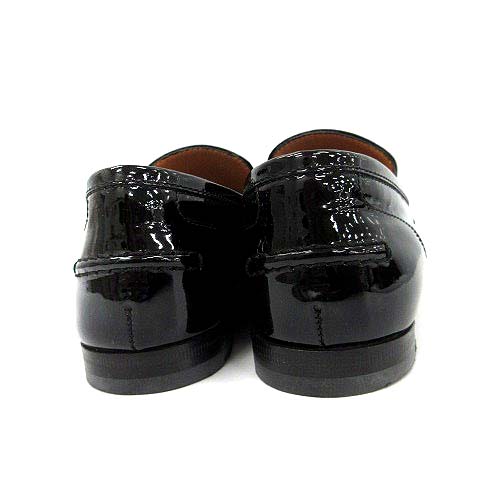 グッチ GUCCI ホースビットローファー エナメル 36 黒 ブラック /KH