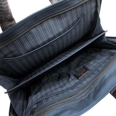 【美品】TUMI × SHIPS 26108NVS2E ビジネスバッグ ネイビー トゥミ/ビジネスバッグ/ネイビー×黒/TUMIナイロン×レザー/型番