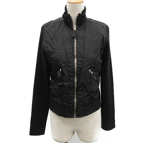 プラダ PRADA ジャケット ブルゾン ナイロン ニット ジップアップ 切替  