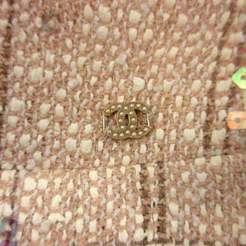 シャネル　ツイード　ミニスカート　38 ベージュ　美品 ◈ CHANEL シャネル スカート Size 38 ツイード ミニ ココマーク