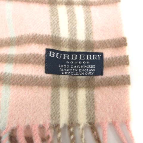 バーバリー BURBERRY マフラー カシミヤ チェック ピンク /EK