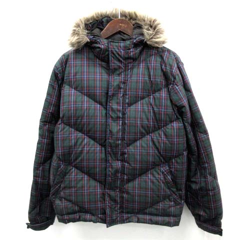 ステューシー STUSSY GEAR ダウンジャケット チェック フェイクファー  