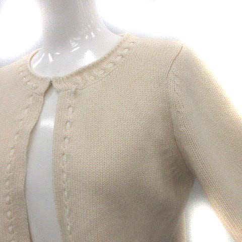 フォクシー FOXEY カーディガン ニット カシミヤ 長袖 40 アイボリー