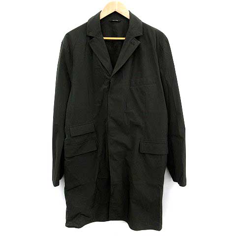 エルメス HERMES ステンカラーコート ロング ナイロン 52 カーキ /YM  