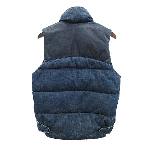 BEAMS別注 REMI RELIEF レザー切替デニムダウンベスト BEAMS別注 REMI RELIEF レザー切替デニムダウンベスト