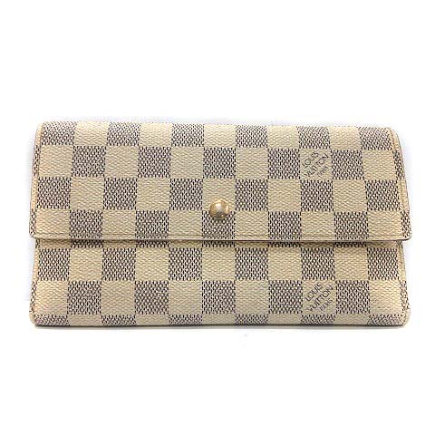 ルイヴィトン LOUIS VUITTON 長財布 三つ折り ダミエ アズール 
