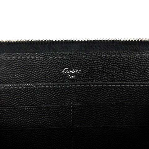 カルティエ Cartier 長財布 ラウンドファスナー サントス グレインド カウハイド 黒 L Kh メンズ レディース 081 ベクトルパーク