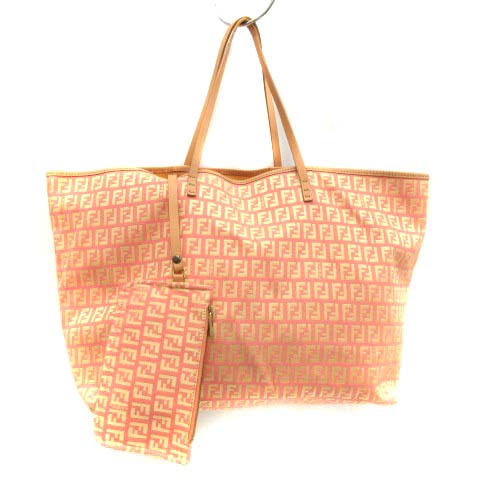 フェンディ FENDI トートバッグ ズッカ柄 ピンク /TK ○D レディース