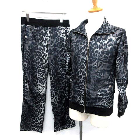ロエン Roen セットアップ 上下 ジャージ レオパード スカル S 紺 /YM  