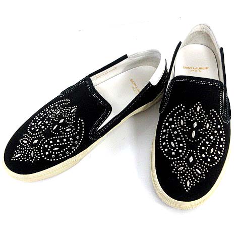 サンローラン パリ Saint Laurent Paris スリッポン スタッズ スニーカー キャンバス 40 黒 G メンズ 081 ベクトルパーク