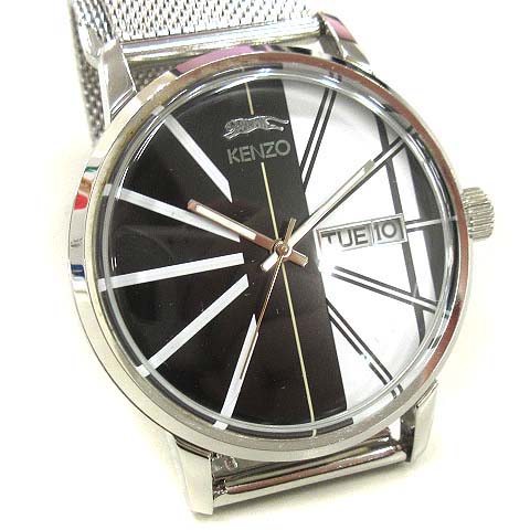ケンゾー KENZO 腕時計 クォーツ メッシュストラップ シルバー 9601006  