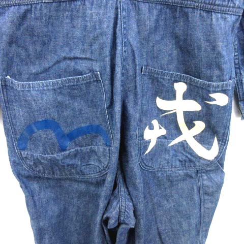 エヴィス EVISU オールインワン つなぎ デニム カモメ 40 青 1200 /YM