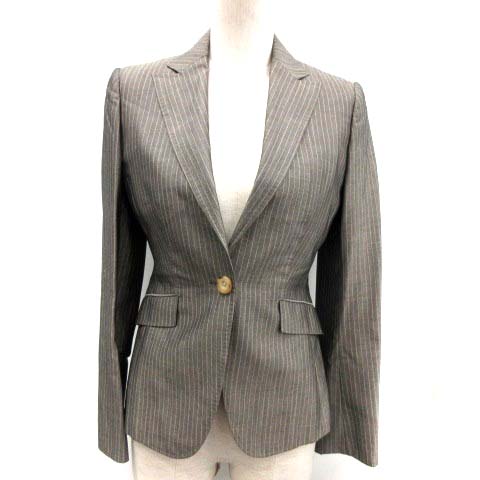 トゥモローランドコレクション Tomorrowland Collection スーツ セットアップ 上下 ストライプ ジャケット パンツ 38 グレー Tk レディース 081 ベクトルパーク