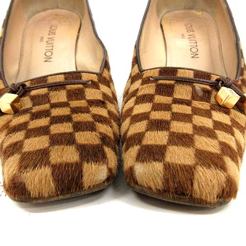 ルイヴィトン LOUIS VUITTON パンプス ダミエソバージュ ハラコ
