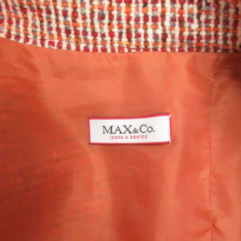 マックス&コー MAX&CO. jeans＆basics ロングコート ツイード スタンド 