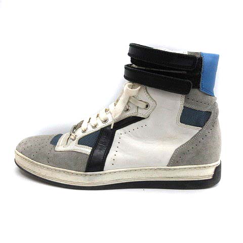 ディオールオム Dior HOMME スニーカー ハイカット ベルクロ 42 白 
