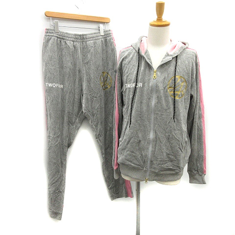 24karats ベロアジャージ ピンク×グレー kids ほろ苦 新品