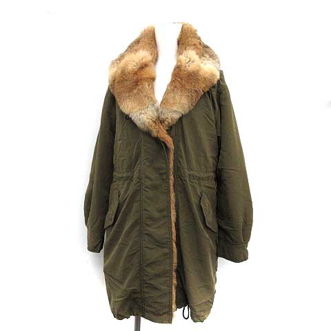 アナザーエディション Another Edition アローズ モッズコート ミリタリー ラビットファー ライナー付き M カーキ Ym レディース 081 ベクトルパーク