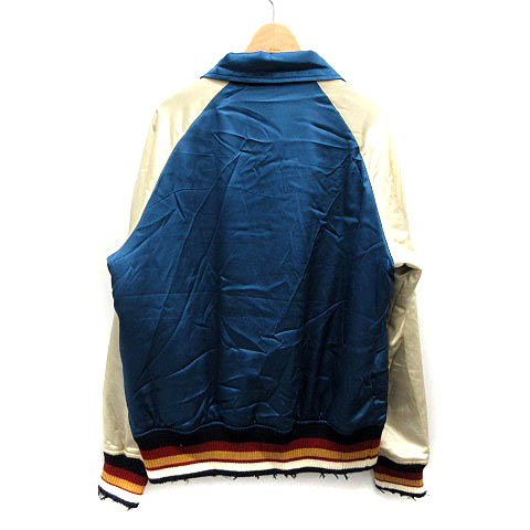 グラム Glamb スカジャン コーチジャケット ブルゾン ジップアップ 2 青 ベージュ Nt14 メンズ 081 ベクトルパーク