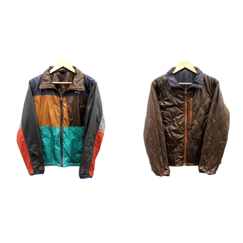 マナスタッシュ Manastash 中綿ジャケット リバーシブル スタンドカラー ジップアップ 切替 茶 緑 グレー Mf D メンズ 081 ベクトルパーク