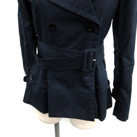 ミュウミュウ miumiu トレンチコート ショート 42 紺 ネイビー /TK ○D 