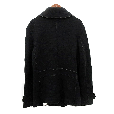 ディーゼル DIESEL Pコート ピーコート ニット ウール XL 黒 ブラック 