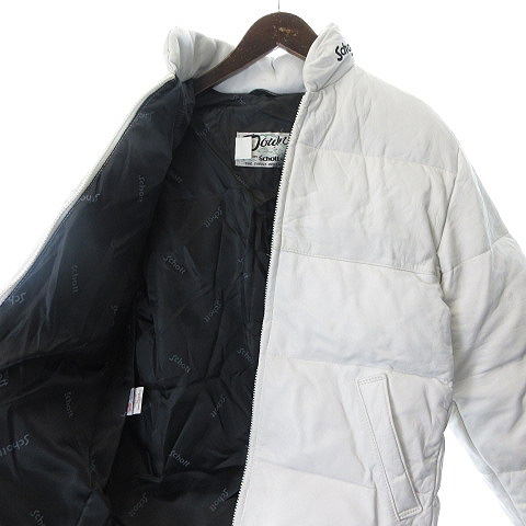 ショット SCHOTT レザーダウンジャケット 36 白 ホワイト /MF 7 ○D 