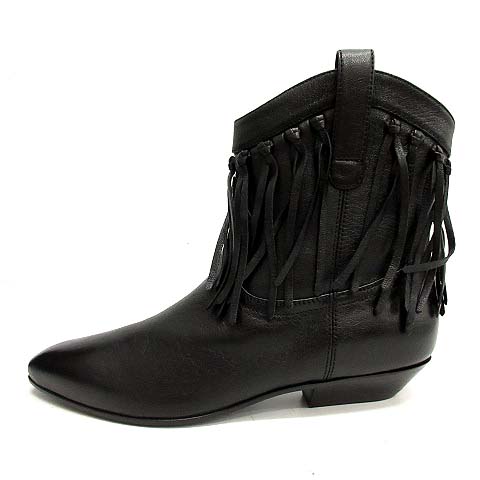 サンローラン パリ SAINT LAURENT PARIS ショートブーツ フリンジ  