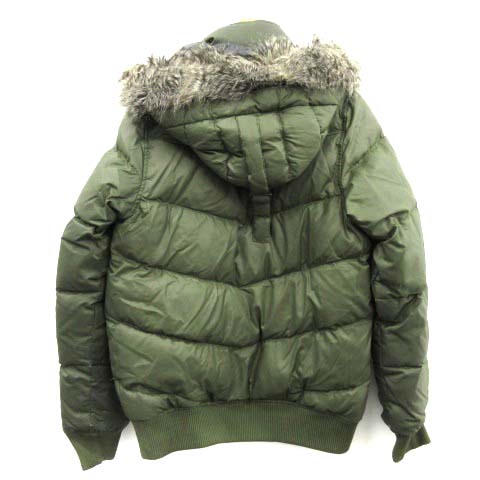 フレッドペリー FRED PERRY ダウンジャケット フード XS カーキ /TK 
