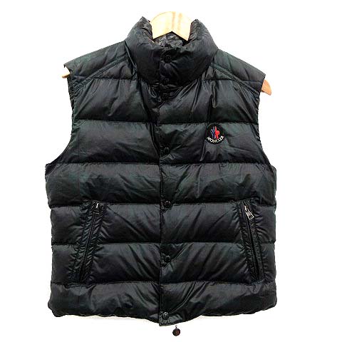 モンクレール MONCLER ダウンベスト チェック 1 緑 黒 グリーン  