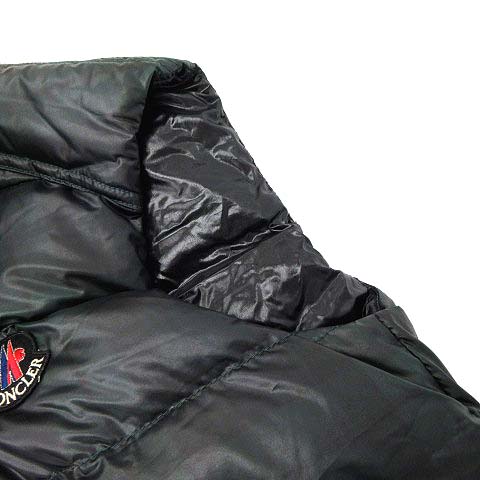 モンクレール MONCLER ダウンベスト チェック 1 緑 黒 グリーン