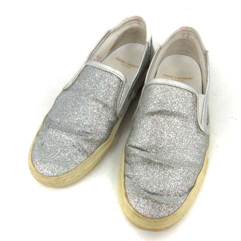 サンローラン パリ SAINT LAURENT PARIS スニーカー スリッポン ラメ 